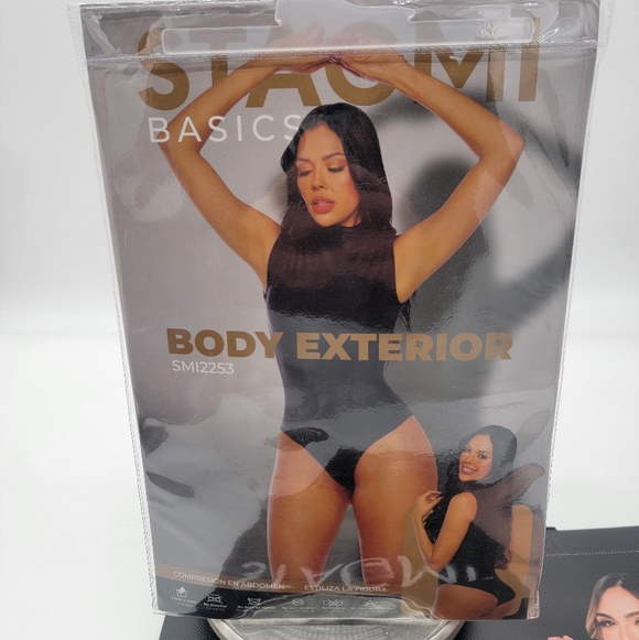 NEW Colombian SMI02253 STAGMI Bodysuit Shaper Black Control Medio Elegant Top+! - Picture 5 of 17